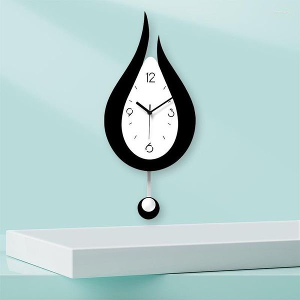 Horloges murales Design moderne goutte d'eau forme balançoire horloge maison salon décoration silencieux chambre Style européen