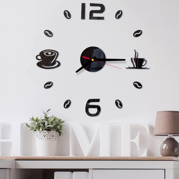 Horloges murales moderne bricolage Design horloge numérique décor de bureau à domicile sans poinçon autocollant silencieux chambre salon décoration