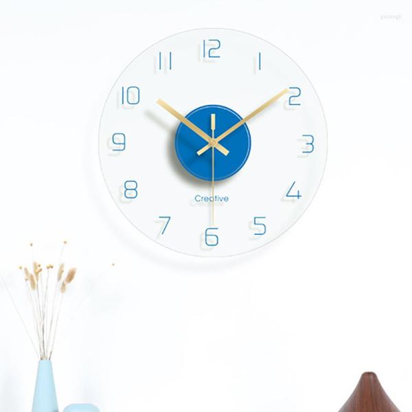 Horloges murales Moderne Horloge En Verre Grand Pow Miroir Décoration Secret Nordique Relojes De Pared Salon FY15YH