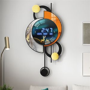 Horloges murales moderne Led numérique 3D lumineux muet électronique créativité saut deuxième décoration de la maison 220909