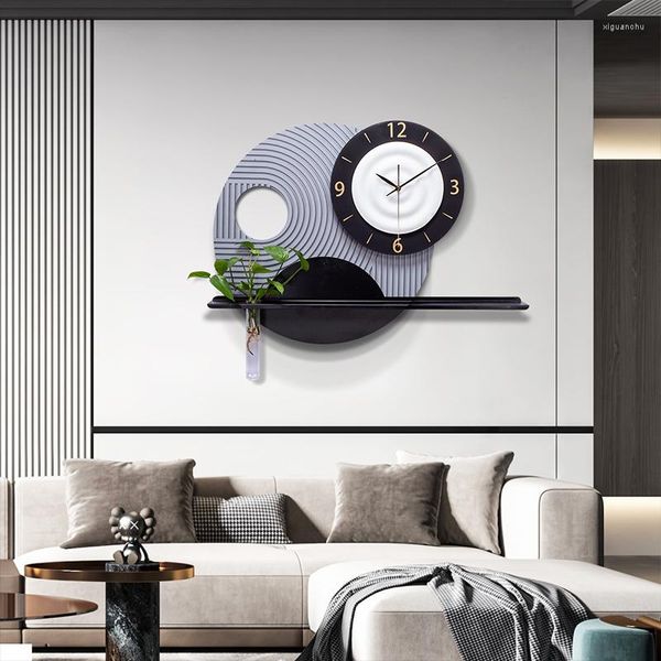 Horloges murales moderne salon horloge créative murale montre maison salle à manger décoration ronde chinois suspendu