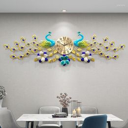 Relojes de pared Reloj de sala de estar moderno Diseño grande Artículos únicos Nordic Gold Horloge Murale Home Decoraction L