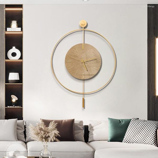 Relojes de Pared, Reloj de lujo moderno, diseño creativo de oficina inteligente avanzado, mecanismo de dormitorio nórdico, decoración de Pared