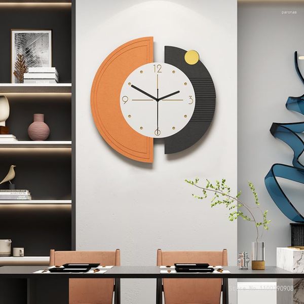 Relojes de Pared moderno tablero de madera MDF Decoración Reloj redondo diseñador cocina Reloj decoración del hogar sala de estar Horloge Reloj Pared Decorativo