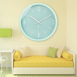 Relojes de pared Reloj minimalista moderno Macaron Cuarzo Sala de estar Dormitorio creativo Reloj atmosférico Silencio