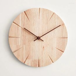 Horloges murales Style minimaliste moderne Corloge en bois Créative Quartz silencieux pour la maison Décoration de la chambre à coucher