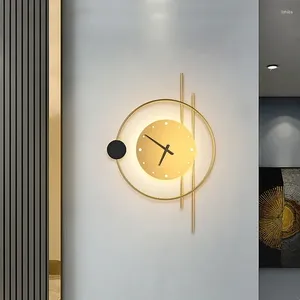 Horloges murales moderne nordique simple salon chambre décoration de la maison mode montre suspendue décor créatif or/noir