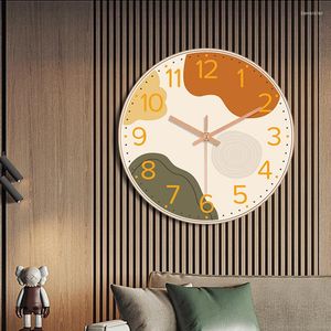 Horloges murales moderne horloge silencieuse chambre Quartz Design élégant créatif rond Art mécanisme Horloge Murale décor minimaliste