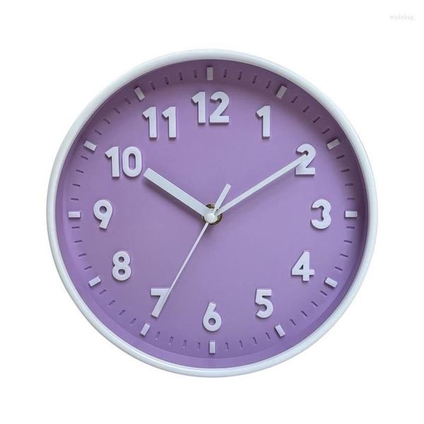 Horloges murales Horloge simple moderne 8 pouces couleur bonbon ornement de temps silencieux pour la maison chambre dortoir salon décoration cadeau 2816