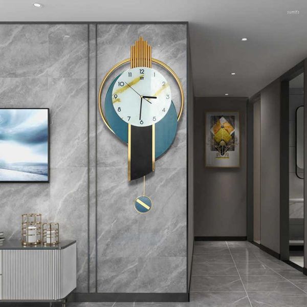 Horloges murales Kit d'horloge Simple moderne avec pendule suspendu fer maison salon bureau décoration
