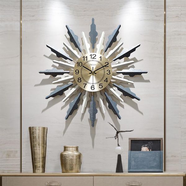 Horloges murales moderne simple horloge en métal tendance art salon décorations créative muet montre à quartz maison chambre montres silencieuses