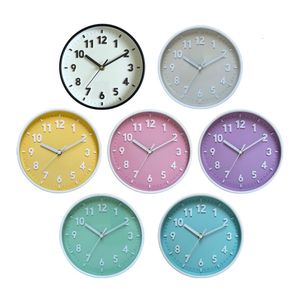 Horloges murales Moderne Simple Horloge Murale 8 Pouces Bonbons Couleur Silencieuse Horloges Ornement Q1FD 230301