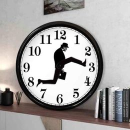Wandklokken Monty Python geïnspireerd Silly Walk Clock Creative Silent Mute Art for Home Living Room Decor246U