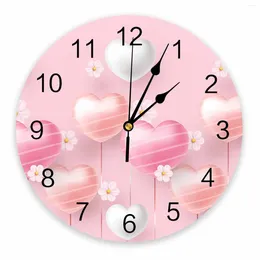 Horloges murales Fête des Mères Amour Ballon Imprimé Horloge Moderne Silencieux Salon Décor À La Maison Montre Suspendue