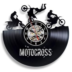 Horloges murales Motocross disque vinyle horloge Design moderne moto course 3D décoration suspendus montre décor à la maison 220930