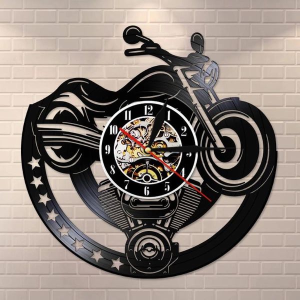 Horloges murales moto horloge accessoires rétro Record Design moderne pour salon décoration de la maison cadeau