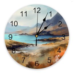 Wanduhren Berge Wolken Steine Ölgemälde Uhr Modernes Design Wohnzimmer Dekoration Küche Silent Home Decor