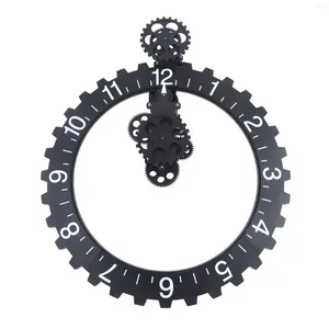 Horloges murales Horloge à engrenages mobiles suspendue à la maison rotative Décor créatif Grand chiffre