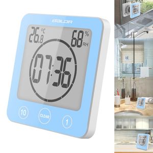 Wandklokken Multifunctionele waterdichte graad IP24 Badkamerklok Douche Timer Temperatuur Vochtigheid Keuken Wasstroom Hygrometerwall