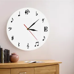 Horloges murales notes de musique horloge personnalisée emblématique signe de montre cadeau pour amant