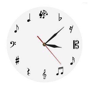 Wall Clocks Music Notes Design Modern Clock Acrylic Gift For Lover Sign Watch Time Wardiece