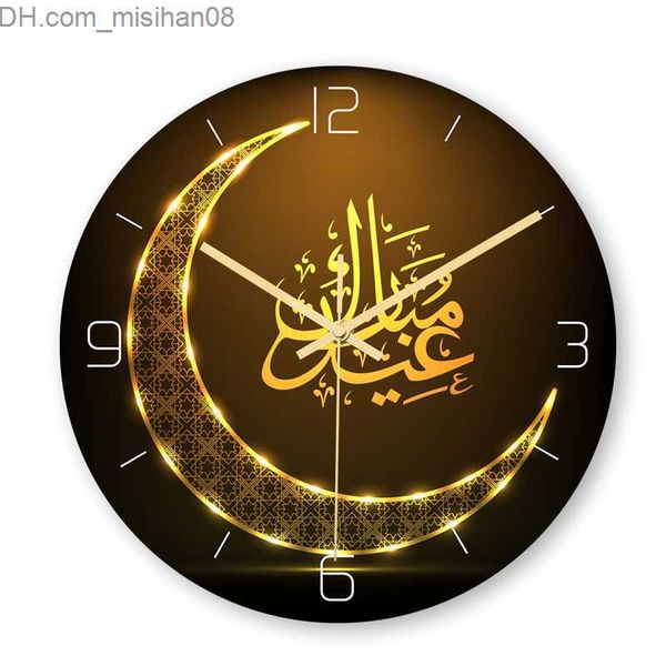 Horloges murales Motif musulman Horloge murale Design moderne 3D Montre murale silencieuse Horloge Moderne Acrylique Reloj Mural Décoration de la maison Z230707
