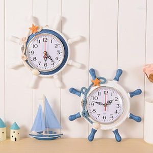 Wandklokken Nautical Beach Wheel Clock Maritime Time Home Decoration TP899