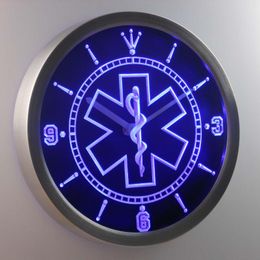 Wandklokken NC0088 EMS Paramedic Services Neon Light Signs Led Clock