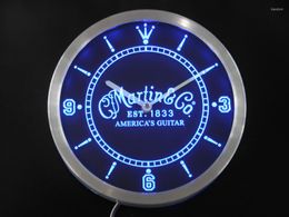 Wandklokken NC0438 Gitaren Akoestische muziek Neon Lichtborden LED -klok