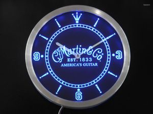 Horloges Murales Nc0438 Guitares Musique Acoustique Enseignes Au Néon Horloge LED