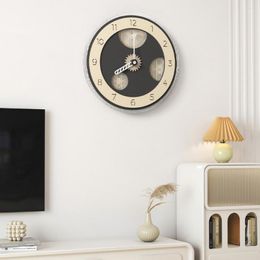 Relojes de pared Net Celebrity Cream Wind Free Punching Clock Sala de estar Moda 2023 Creative Simple Atmosphere Watch