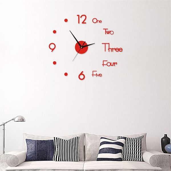 Horloges murales veilleuse créative horloge lumineuse salon chambre 3D autocollant bricolage silencieux acrylique cuisine décorative
