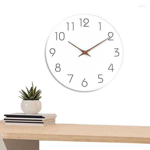 Relojes de pared Reloj que no son tictac de 10 pulgadas para la batería de cuarzo de decoración de la sala de estar operada por fácil de