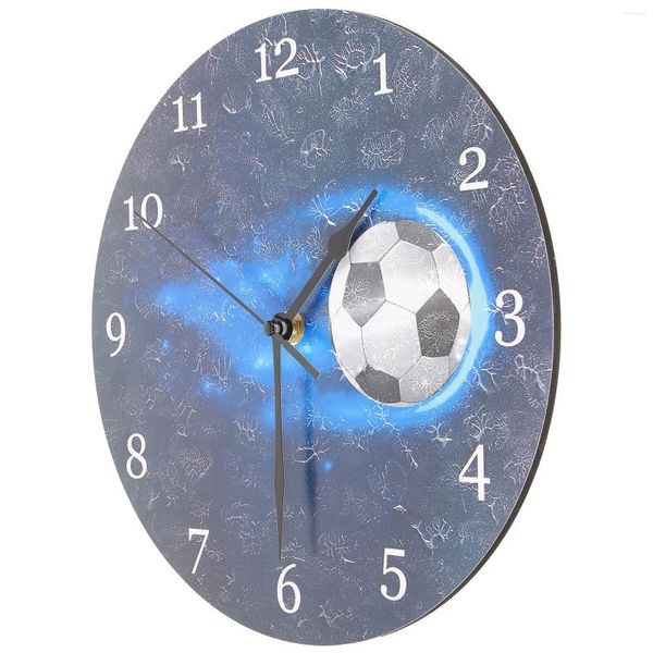 Horloges murales non tic-tac horloge décor ballon de sport football rond en forme de chambre pratique