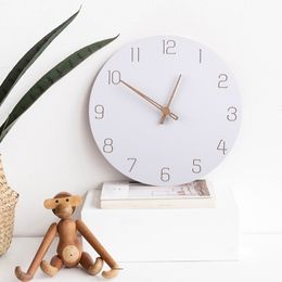Relojes de pared Reloj de pared grande de madera nórdico 3D, diseño moderno, decoración del hogar, dormitorio, reloj silencioso Nixie, reloj de pared para niños, habitación de niños 220909