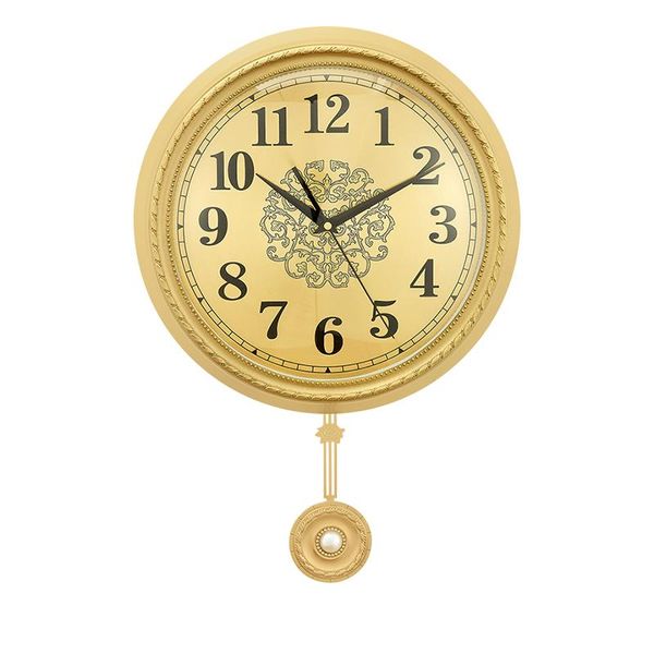 Horloges murales Horloge nordique Design moderne Pur cuivre Montres silencieuses Décor à la maison Or Grand Pendulu Salon Idée cadeau
