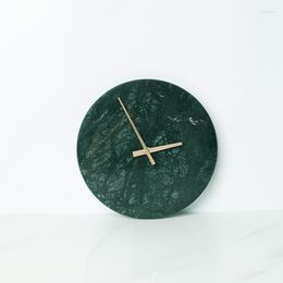 Horloges murales Horloge nordique moderne marbre minimaliste salon décoration de la maison accessoires silencieux montre à Quartz Horloge ronde