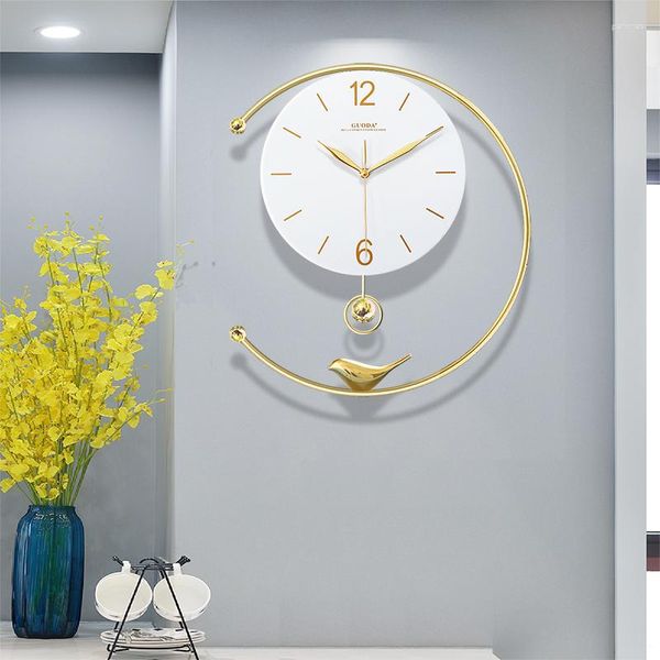 Relojes de pared, reloj Digital nórdico, gancho de lujo de gran tamaño, colgador dorado y negro para habitación, orologio Da Parete, decoraciones para el hogar