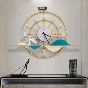 Wandklokken Noordelijke goud Modern Design Metal Home Decor Silent Watches Luxe woonkamer Decoratie Reloj de Pared