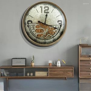 Horloges murales nordique grande horloge 3D vintage métal silencieux mode maison design intérieur relogio de parede décoration