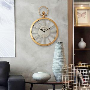 Wandklokken Nordic Grote Klok Retro Woonkamer Slaapkamer Home Horloge Amerikaans Land Goud Vintage Luxe Decorarion ZY50GZ