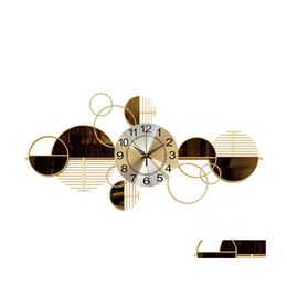 Horloges murales nordique lumière luxe salon décoration de la maison personnalisé créatif ferronnerie horloge livraison directe décor de jardin Dhfyq