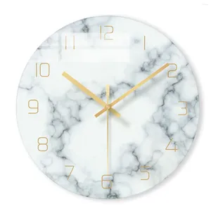 Horloges murales Horloge en marbre nordique Salon Décoration silencieuse pour chambre à coucher Moderne Simple Home Art Mode Montre numérique