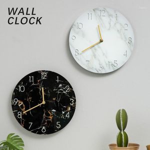 Horloges murales Nordic Marble Texture Horloge Moderne Minimaliste Silent Art Creative Salon Mode Ferme Décor