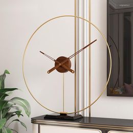 Horloges murales nordique métal Table horloge luxe créatif salon Simple bureau bureau Reloj De Mesa décor à la maison