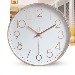 Horloges murales Nordique minimalisme classique horloge murale 30 cm échelle stéréo en plastique verre muet Design moderne accrocher Zegary salon décoration de la maison 230323