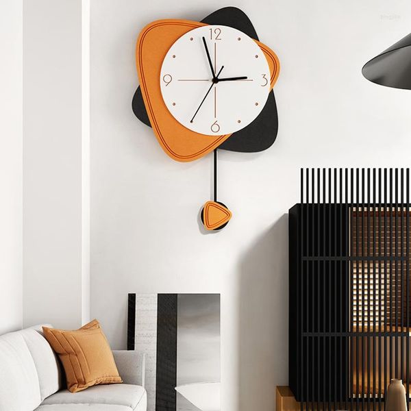 Horloges murales nordique personnalité créative pendule horloge salon décoration géométrie conception mode silencieux moderne décor