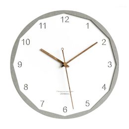 Relógios de parede Nordic Silencioso Design Moderno Relógio Simples Branco Redondo Sala de estar Horloge Murale Home YY60WC1