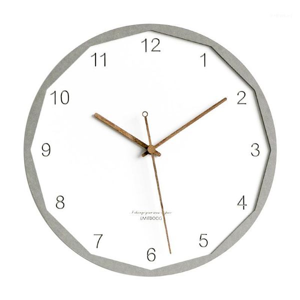 Horloges murales nordic silencieuse conception moderne design simple montre blanc rond salon horloge murale home yy60wc1