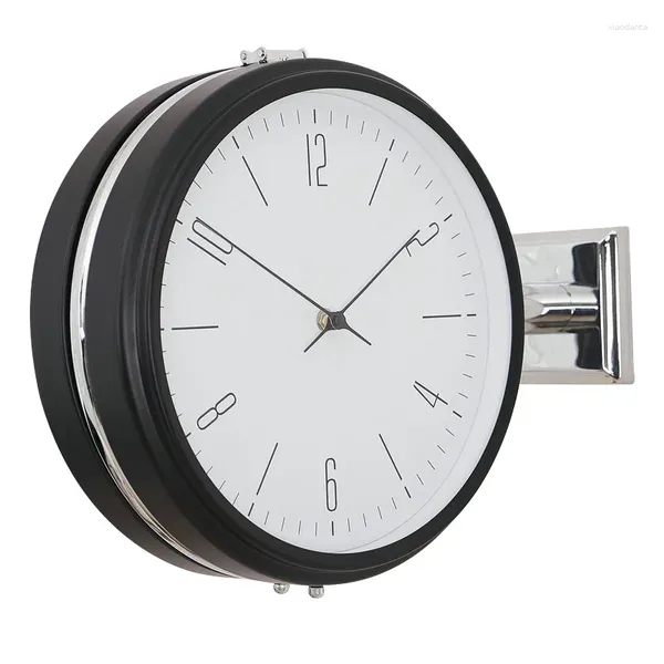 Horloges murales Nordique Silencieux Double Face Horloge Design Moderne Salon Argent Grande Montre En Métal De Luxe Décor À La Maison Idée Cadeau